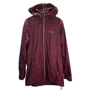 Columbia Weatherproof lined Hooded Jacket Women's SZ M  zip pockets Lightweight